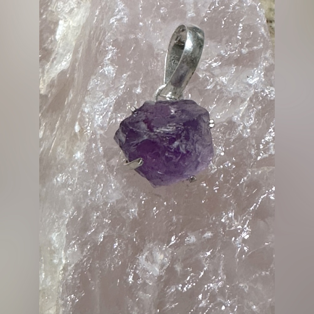 Rough Natural Amethyst Pendant